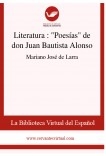 Literatura  : "Poesías" de don Juan Bautista Alonso